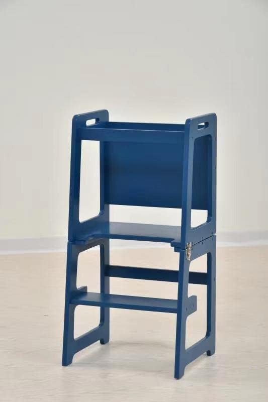 Avenlur Date 4-in-1 Foldable Kitchen Tower - Toddler Step Stool with Chalkboard, Desk Table and Chair - Waldorf and Montessori Kitchen Stool - Kitchen Stool Tower for Toddlers 18 Months to 6 Years - Grand Goldman