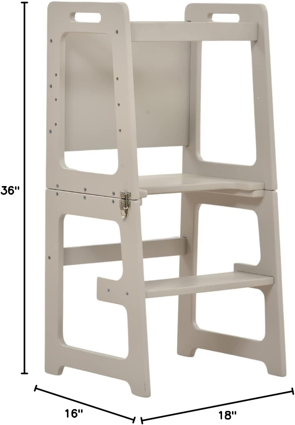 Avenlur Date 4-in-1 Foldable Kitchen Tower - Toddler Step Stool with Chalkboard, Desk Table and Chair - Waldorf and Montessori Kitchen Stool - Kitchen Stool Tower for Toddlers 18 Months to 6 Years - Grand Goldman