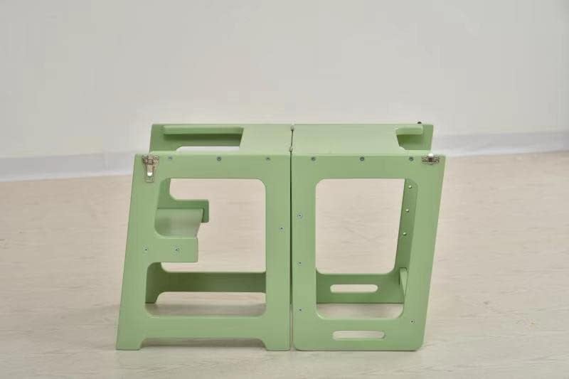 Avenlur Date 4-in-1 Foldable Kitchen Tower - Toddler Step Stool with Chalkboard, Desk Table and Chair - Waldorf and Montessori Kitchen Stool - Kitchen Stool Tower for Toddlers 18 Months to 6 Years - Grand Goldman