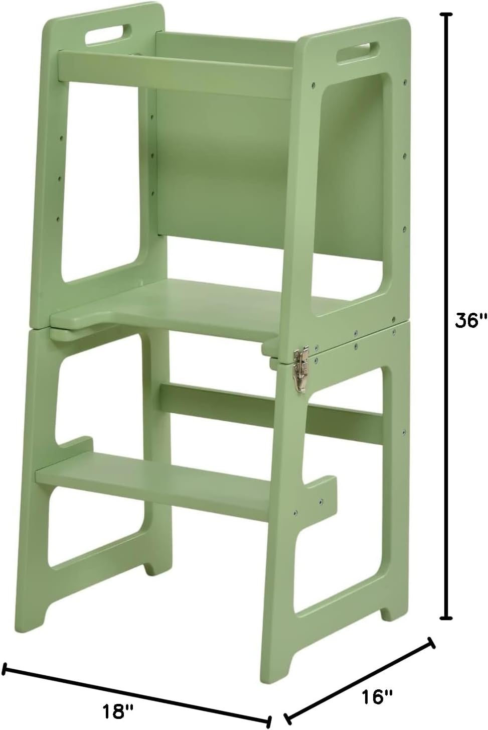 Avenlur Date 4-in-1 Foldable Kitchen Tower - Toddler Step Stool with Chalkboard, Desk Table and Chair - Waldorf and Montessori Kitchen Stool - Kitchen Stool Tower for Toddlers 18 Months to 6 Years - Grand Goldman