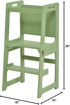 Avenlur Date 4-in-1 Foldable Kitchen Tower - Toddler Step Stool with Chalkboard, Desk Table and Chair - Waldorf and Montessori Kitchen Stool - Kitchen Stool Tower for Toddlers 18 Months to 6 Years - Grand Goldman