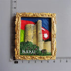 Azerbaijan Fridge Magnets Tourist Souvenir BAKU 3D Resin Magnets for Refrigerators Collection Travel Gift Home Decoration - Grand Goldman