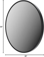 BEAUTYPEAK 30 Inch Round Mirror, Black Metal Frame Circle Mirror, Wall Mirror for Entryway, Bathroom, Vanity, Living Room, Black Circle Mirror - Grand Goldman