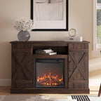 BELLEZE 47" TV Stand with 18" Electric Fireplace Heater & Media Entertainment Center Console Table for TV up to 50" with Open Storage Shelves & Cabinets - Veropeso (Espresso) - Grand Goldman