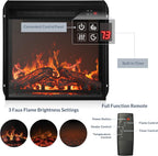 BELLEZE 47" TV Stand with 18" Electric Fireplace Heater & Media Entertainment Center Console Table for TV up to 50" with Open Storage Shelves & Cabinets - Veropeso (Espresso) - Grand Goldman