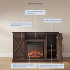 BELLEZE 47" TV Stand with 18" Electric Fireplace Heater & Media Entertainment Center Console Table for TV up to 50" with Open Storage Shelves & Cabinets - Veropeso (Espresso) - Grand Goldman