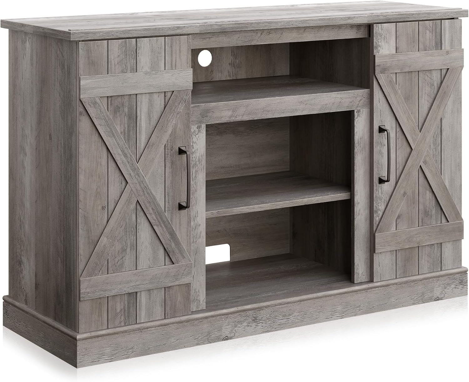 BELLEZE 47" TV Stand with 18" Electric Fireplace Heater & Media Entertainment Center Console Table for TV up to 50" with Open Storage Shelves & Cabinets - Veropeso (Espresso) - Grand Goldman