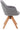 BELLEZE Mid Century Swivel Chair, Modern Makeup Vanity Chair, Upholstered Linen Accent Armchair with Dark Oak Wood Legs for Home Office Study Living Room Bedroom, Gray - Grand Goldman