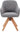 BELLEZE Mid Century Swivel Chair, Modern Makeup Vanity Chair, Upholstered Linen Accent Armchair with Dark Oak Wood Legs for Home Office Study Living Room Bedroom, Gray - Grand Goldman