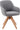 BELLEZE Mid Century Swivel Chair, Modern Makeup Vanity Chair, Upholstered Linen Accent Armchair with Dark Oak Wood Legs for Home Office Study Living Room Bedroom, Gray - Grand Goldman
