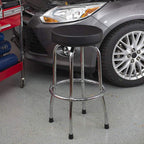 BIG RED Torin Swivel Bar Stool: Padded Garage/Shop Seat with Chrome Plated Legs, Black, 28.74" Tall, 18.5" Diameter - Grand Goldman