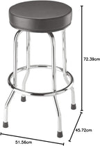 BIG RED Torin Swivel Bar Stool: Padded Garage/Shop Seat with Chrome Plated Legs, Black, 28.74" Tall, 18.5" Diameter - Grand Goldman