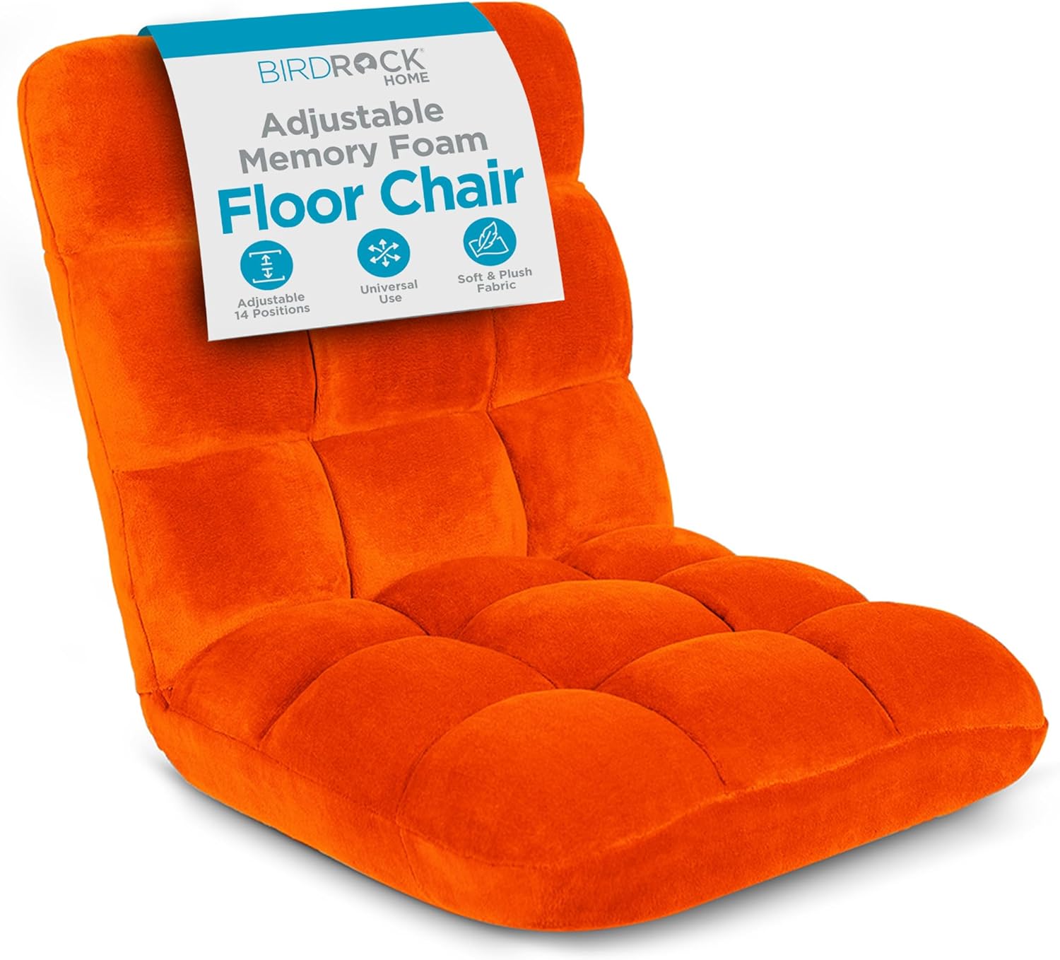 BIRDROCK HOME Adjustable Memory Foam Floor Chair - Ideal for Gaming, Reading, Meditation - Comfortable and Versatile - Suitable for Kids and Teenagers - Comfy Foldable Floor Seat - Blue - Grand Goldman