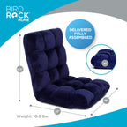 BIRDROCK HOME Adjustable Memory Foam Floor Chair - Ideal for Gaming, Reading, Meditation - Comfortable and Versatile - Suitable for Kids and Teenagers - Comfy Foldable Floor Seat - Blue - Grand Goldman