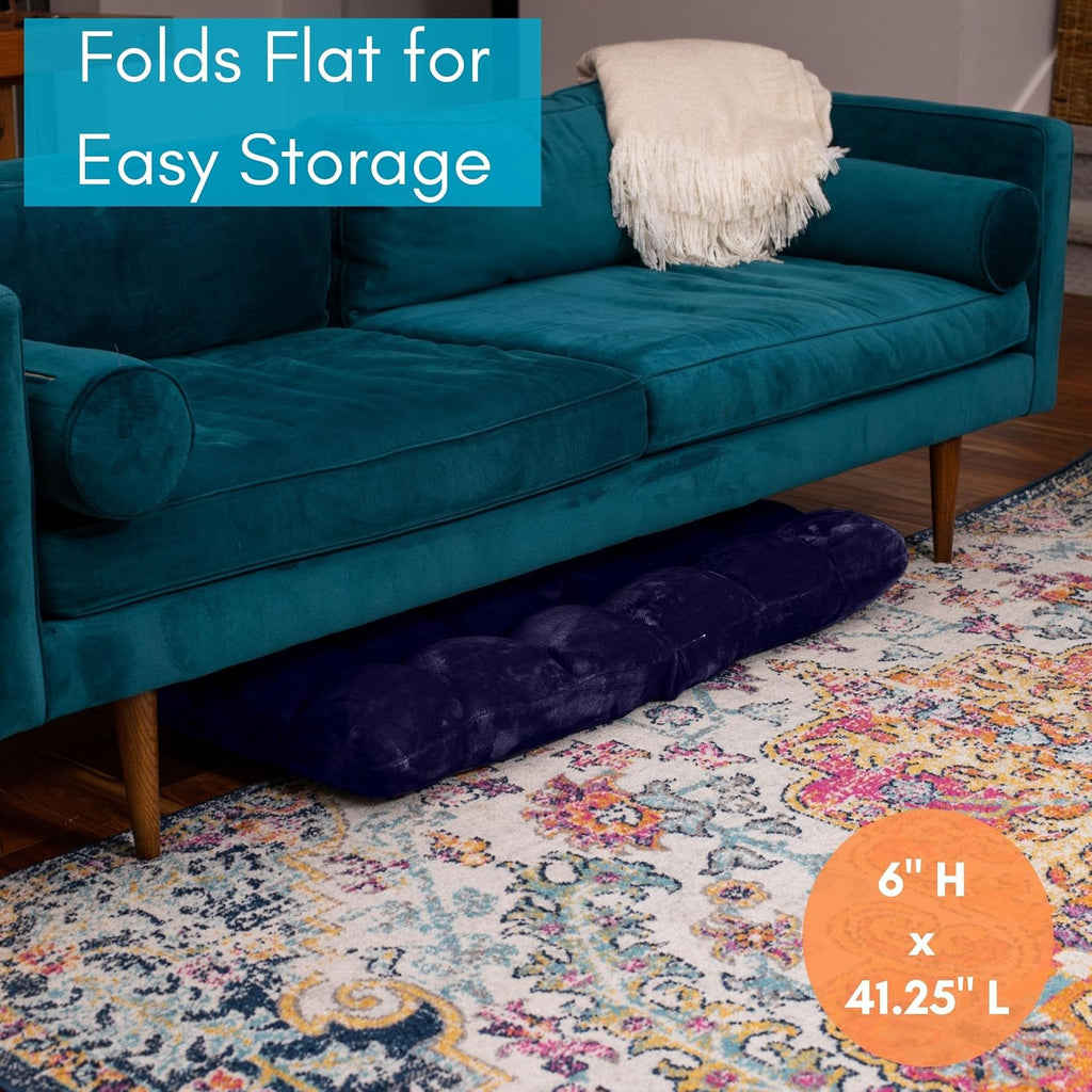 BIRDROCK HOME Adjustable Memory Foam Floor Chair - Ideal for Gaming, Reading, Meditation - Comfortable and Versatile - Suitable for Kids and Teenagers - Comfy Foldable Floor Seat - Blue - Grand Goldman