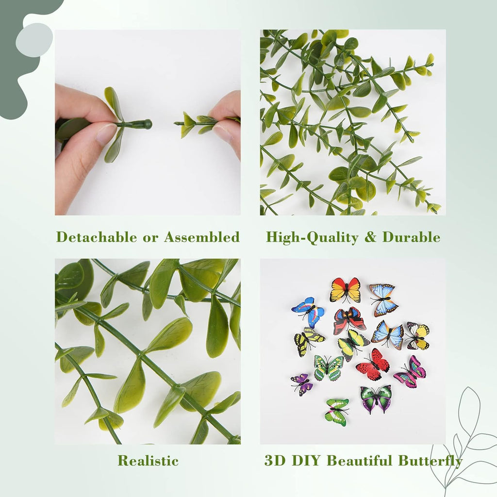 BLEUM CADE Fake Hanging Plants, 2pcs Artificial Hanging Plant, Faux Pothos Vines Hanging Plant Greenery for Wall Home Living Room Indoor Outdoor Decor (No Baskets) - Grand Goldman