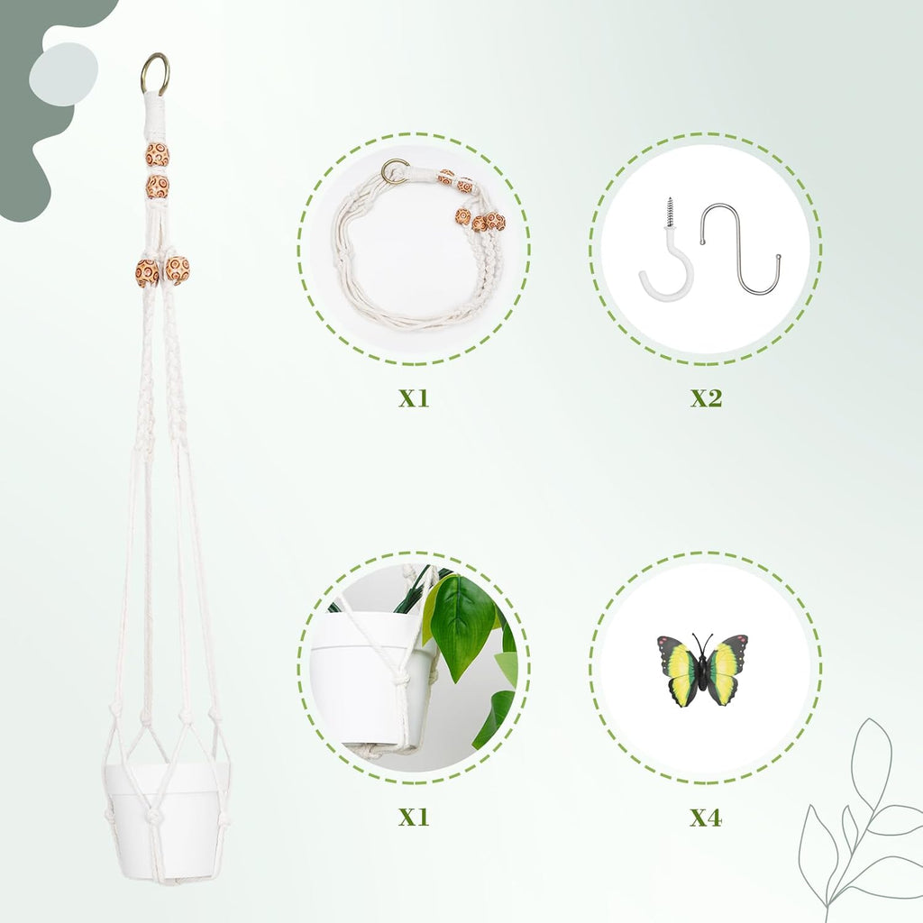 BLEUM CADE Fake Hanging Plants, 2pcs Artificial Hanging Plant, Faux Pothos Vines Hanging Plant Greenery for Wall Home Living Room Indoor Outdoor Decor (No Baskets) - Grand Goldman