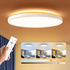 BLNAN Dimmable LED Flush Mount Ceiling Light Fixture with Remote Control, 12Inch 24W 3000K-6500K Light Color Adjustable, Modern Ultra-Thin Ceiling Lamp for Bedroom Kitchen, Wired - Grand Goldman