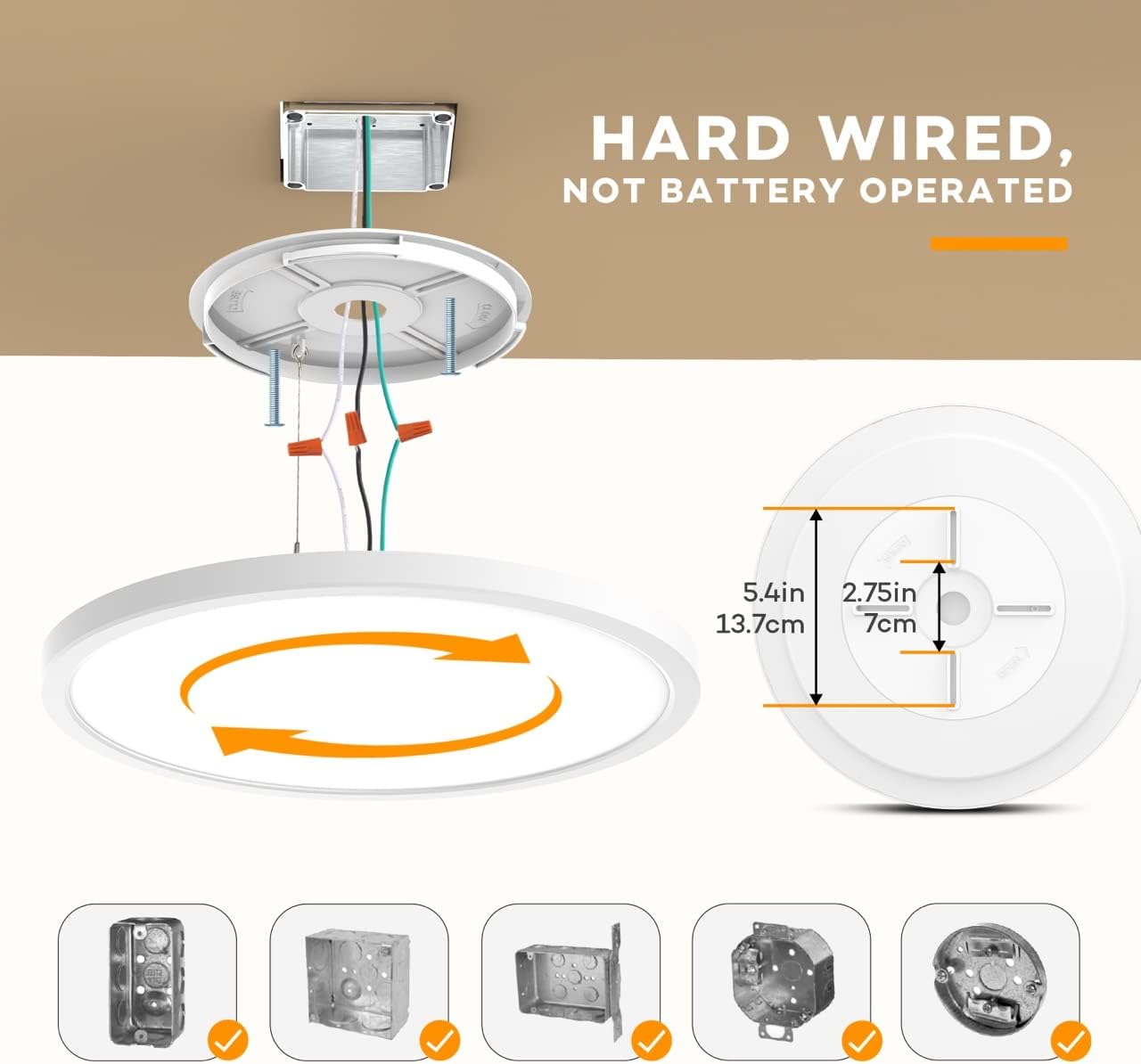 BLNAN Dimmable LED Flush Mount Ceiling Light Fixture with Remote Control, 12Inch 24W 3000K-6500K Light Color Adjustable, Modern Ultra-Thin Ceiling Lamp for Bedroom Kitchen, Wired - Grand Goldman