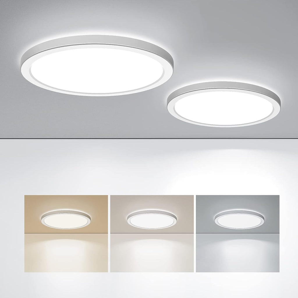 BLNAN LED Flush Mount Ceiling Light, 9 Inch 18W 3000K/4000K/5000K Hardwire Light Fixture, Ultra Thin Round White Lamp for Kitchen Porch Bedroom Hallway Stairwell Basement, Non-dimmable 1 Pack - Grand Goldman