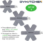BYKITCHEN Pan and Pot Protectors, Larger & Thicker Pan Protectors with Stars, Set of 6 and 3 Different Sizes, Pot Protectors for Stacking and Protecting Your Cookware - Grand Goldman