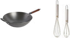 Babish Carbon Steel Flat Bottom Wok and Stir Fry Pan, 14-Inch - Grand Goldman