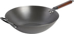 Babish Carbon Steel Flat Bottom Wok and Stir Fry Pan, 14-Inch - Grand Goldman