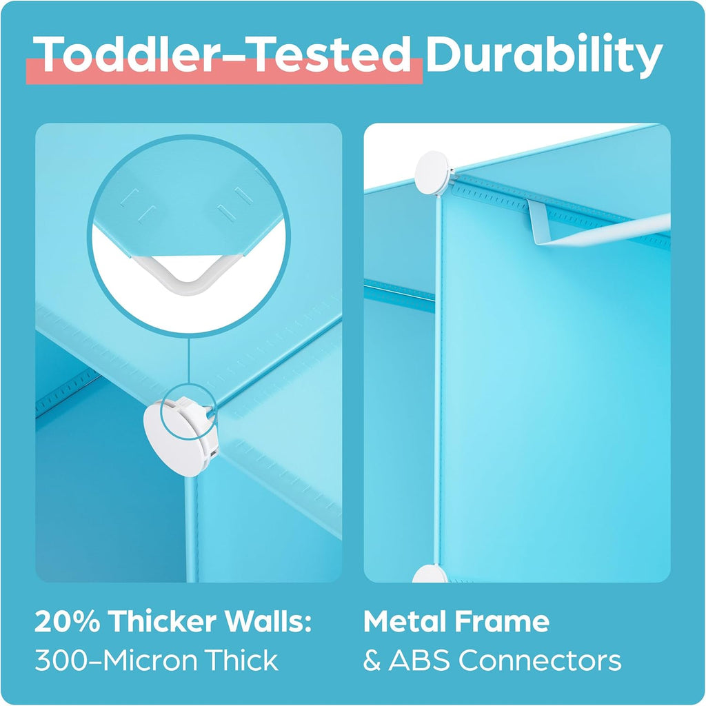 Baby Closet Organizer for Nursery: Durable Baby Wardrobe for Closet - Customizable Baby Armoire - Baby Dresser Closet Shelves - Waterproof Shelf Clothes Organizer w/Wall Fixation (Pink) - Grand Goldman