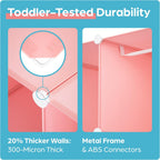 Baby Closet Organizer for Nursery: Durable Baby Wardrobe for Closet - Customizable Baby Armoire - Baby Dresser Closet Shelves - Waterproof Shelf Clothes Organizer w/Wall Fixation (Pink) - Grand Goldman