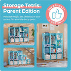 Baby Closet Organizer for Nursery: Durable Baby Wardrobe for Closet - Customizable Baby Armoire - Baby Dresser Closet Shelves - Waterproof Shelf Clothes Organizer w/Wall Fixation (Pink) - Grand Goldman