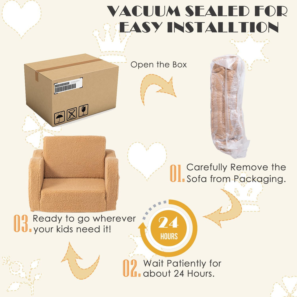 Baby Toddler Couch Sofa Chair Kids Foldable 2-in-1 Toddler Fold Out Couch Bed for Playroom, Pull Out Children Convertible Sofa Chair to Lounger Sleeper for Boys & Girls with Double Pockets, Dark Grey - Grand Goldman