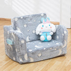 Baby Toddler Couch Sofa Chair Kids Foldable 2-in-1 Toddler Fold Out Couch Bed for Playroom, Pull Out Children Convertible Sofa Chair to Lounger Sleeper for Boys & Girls with Double Pockets, Dark Grey - Grand Goldman