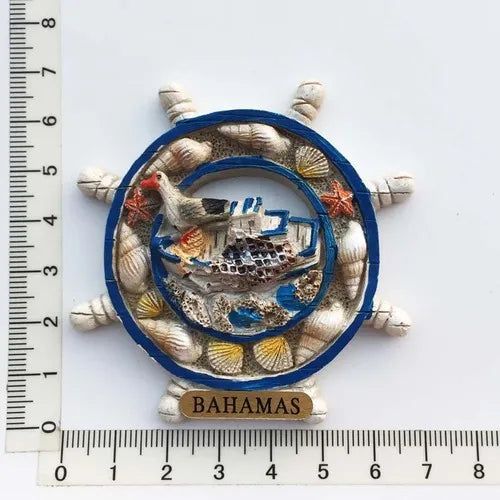 Bahamas Fridge Magnets Lighthouse Boat Rudder Coconut Palm Turtle Magnets for Refrigerators Collection Decorative Arts Crafts - Grand Goldman