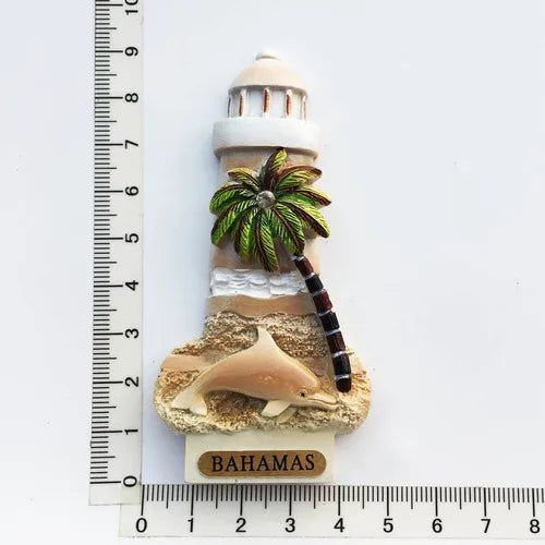 Bahamas Fridge Magnets Lighthouse Boat Rudder Coconut Palm Turtle Magnets for Refrigerators Collection Decorative Arts Crafts - Grand Goldman