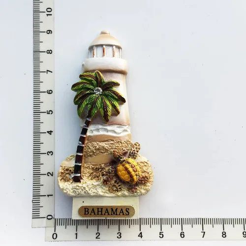 Bahamas Fridge Magnets Lighthouse Boat Rudder Coconut Palm Turtle Magnets for Refrigerators Collection Decorative Arts Crafts - Grand Goldman