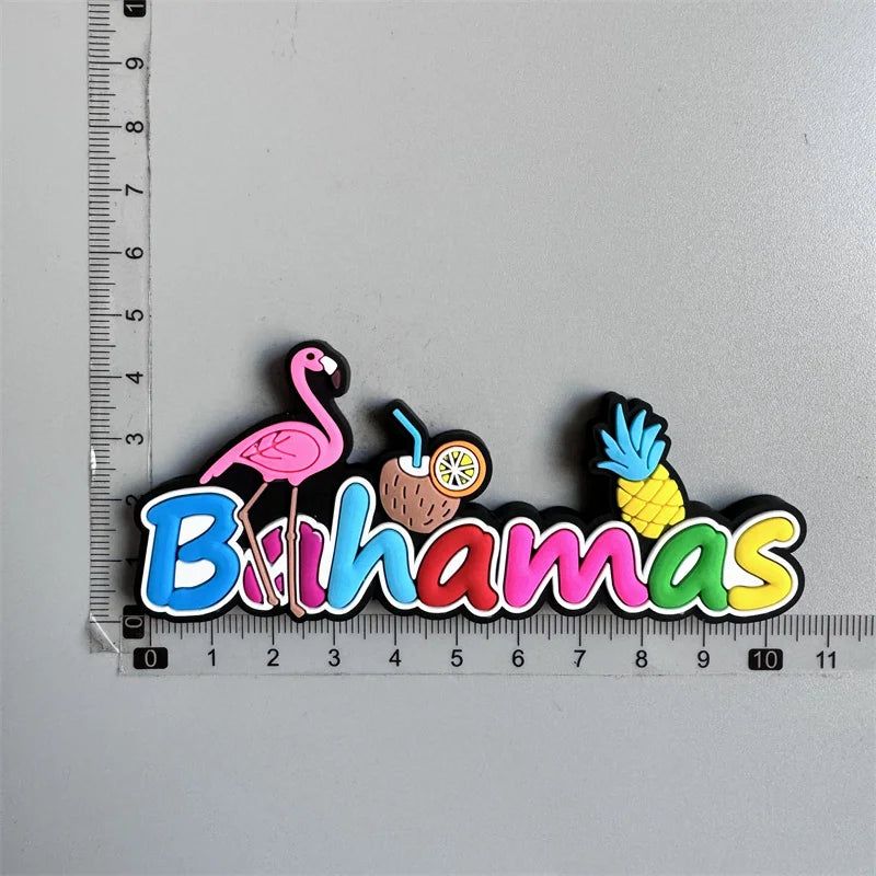 Bahamas Miami Chile Australia Barbados Travel Souvenir PVC Fridge Magnets Soft Magnets for Fridge Gifts - Grand Goldman