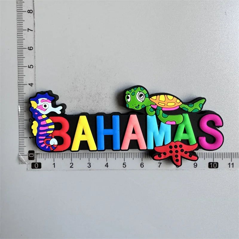 Bahamas Miami Chile Australia Barbados Travel Souvenir PVC Fridge Magnets Soft Magnets for Fridge Gifts - Grand Goldman