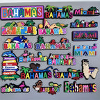 Bahamas Miami Chile Australia Barbados Travel Souvenir PVC Fridge Magnets Soft Magnets for Fridge Gifts - Grand Goldman
