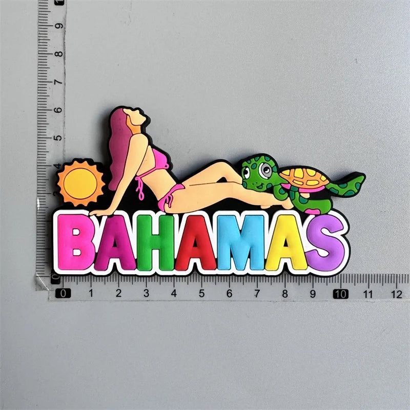 Bahamas Miami Chile Australia Barbados Travel Souvenir PVC Fridge Magnets Soft Magnets for Fridge Gifts - Grand Goldman