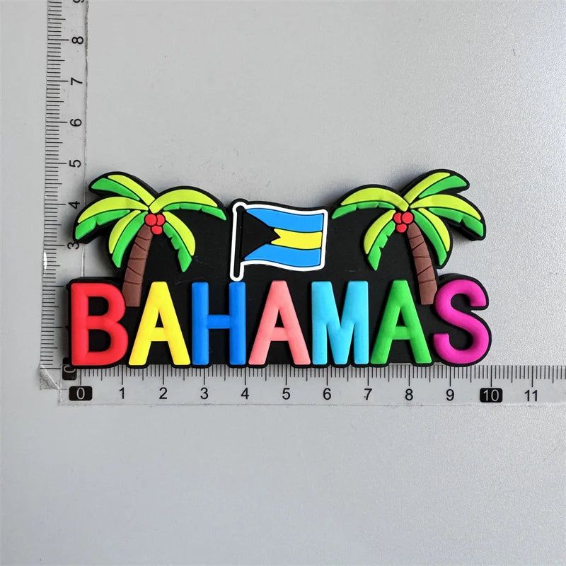 Bahamas Miami Chile Australia Barbados Travel Souvenir PVC Fridge Magnets Soft Magnets for Fridge Gifts - Grand Goldman