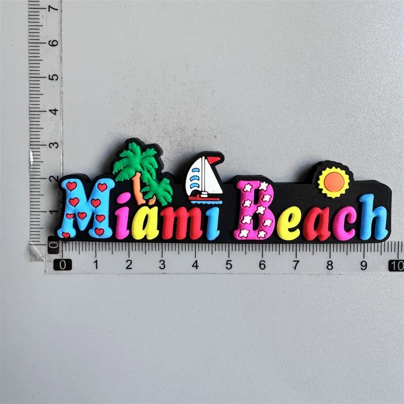 Bahamas Miami Chile Australia Barbados Travel Souvenir PVC Fridge Magnets Soft Magnets for Fridge Gifts - Grand Goldman
