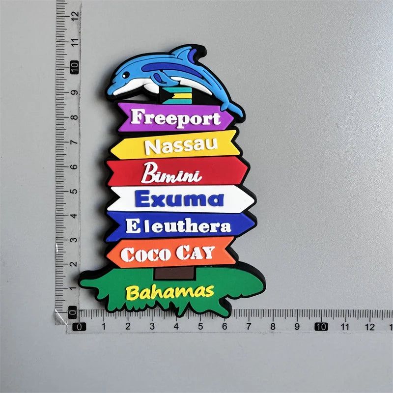 Bahamas Miami Chile Australia Barbados Travel Souvenir PVC Fridge Magnets Soft Magnets for Fridge Gifts - Grand Goldman