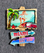 Bahamas Puerto Rico Miami Hawaii Barcenona Wooden refrigerator magnets - Grand Goldman