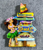 Bahamas Puerto Rico Miami Hawaii Barcenona Wooden refrigerator magnets - Grand Goldman