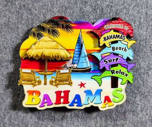Bahamas Puerto Rico Miami Hawaii Barcenona Wooden refrigerator magnets - Grand Goldman