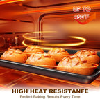 Baking Sheet Pan Set of 3, Commercial Cookie Sheets for Baking, Nonstick Half/Quarter/Jelly Roll Pans Replacement Toaster Oven Tray, Heavy Duty & Easy Clean, Champagne Gold - Grand Goldman