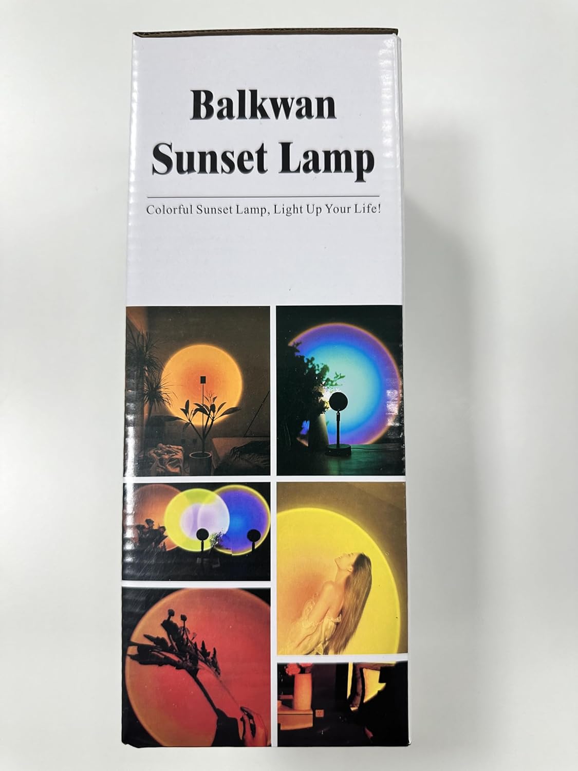 Balkwan Sunset Lamp Projection Rotation Rainbow Lamp Led Romantic Visual Led Light Network Red Light with USB Modern Floor Stand Night Light Living Room Bedroom Decor (Sunset Red) - Grand Goldman