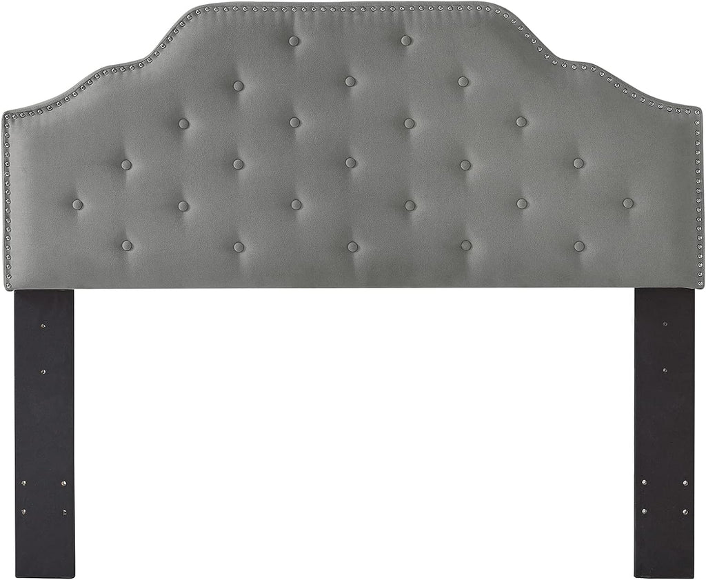 Ball & Cast Tufted Velvet Upholstered Headboard Channel, Queen Full Size Bed Adjusted Height 42-50 inch, Rose - Grand Goldman