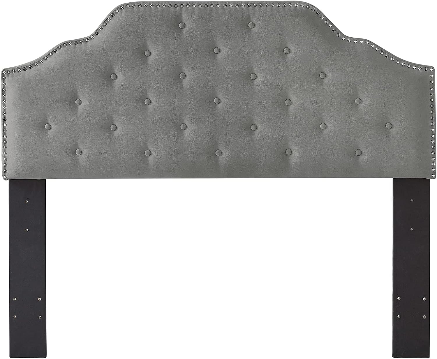 Ball & Cast Tufted Velvet Upholstered Headboard Channel, Queen Full Size Bed Adjusted Height 42-50 inch, Rose - Grand Goldman