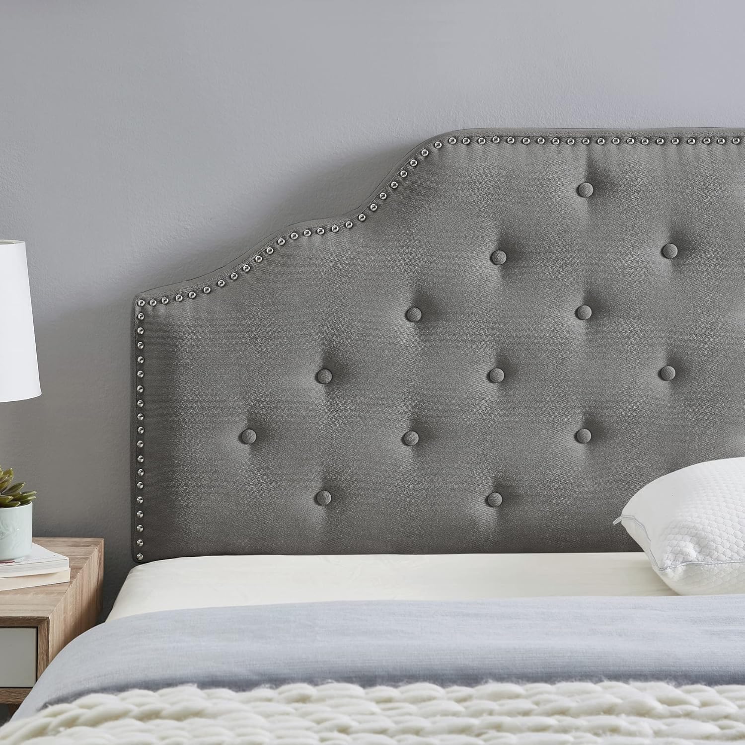 Ball & Cast Tufted Velvet Upholstered Headboard Channel, Queen Full Size Bed Adjusted Height 42-50 inch, Rose - Grand Goldman